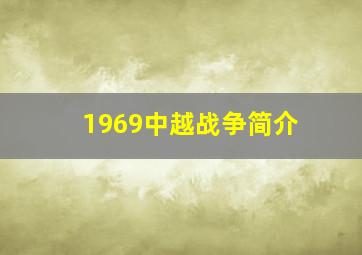 1969中越战争简介