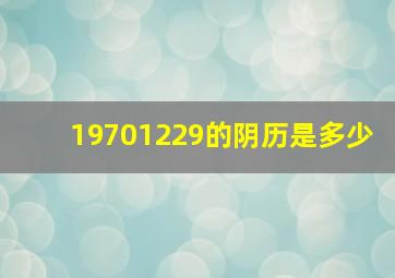 19701229的阴历是多少