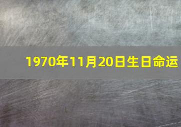 1970年11月20日生日命运