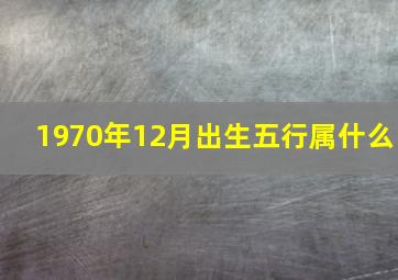 1970年12月出生五行属什么