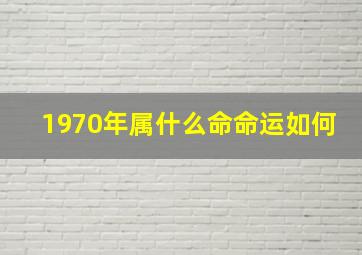 1970年属什么命命运如何