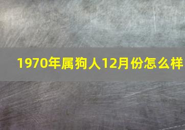 1970年属狗人12月份怎么样