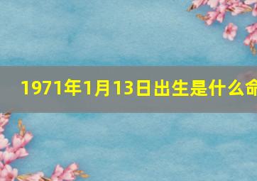 1971年1月13日出生是什么命