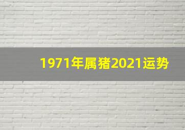 1971年属猪2021运势