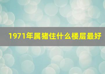 1971年属猪住什么楼层最好