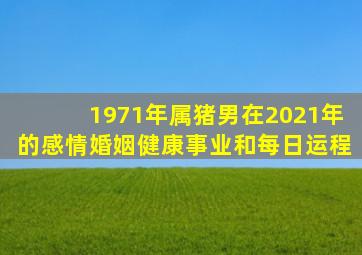 1971年属猪男在2021年的感情婚姻健康事业和每日运程