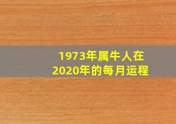 1973年属牛人在2020年的每月运程