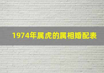 1974年属虎的属相婚配表