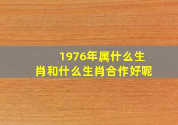 1976年属什么生肖和什么生肖合作好呢