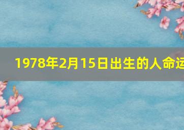 1978年2月15日出生的人命运