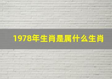 1978年生肖是属什么生肖