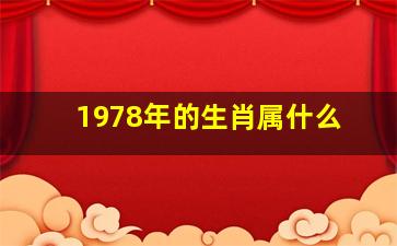 1978年的生肖属什么