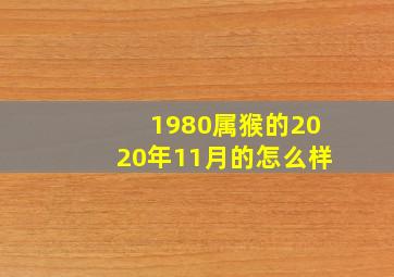 1980属猴的2020年11月的怎么样