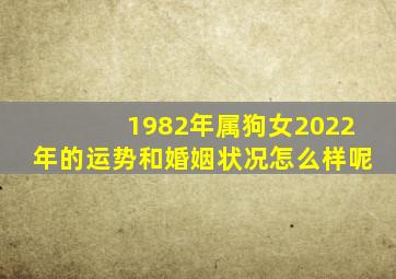 1982年属狗女2022年的运势和婚姻状况怎么样呢