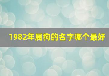 1982年属狗的名字哪个最好