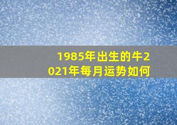 1985年出生的牛2021年每月运势如何