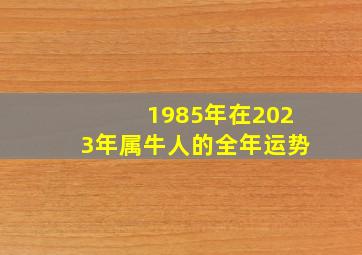 1985年在2023年属牛人的全年运势