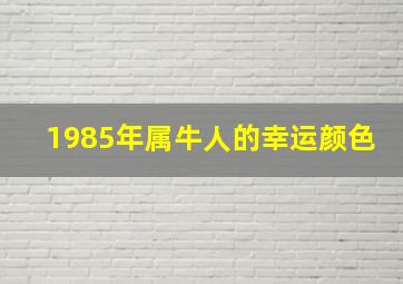 1985年属牛人的幸运颜色