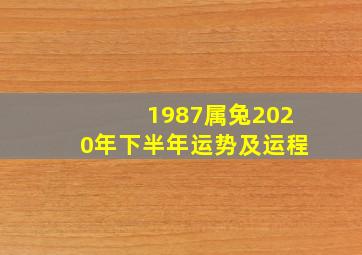 1987属兔2020年下半年运势及运程