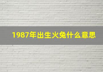 1987年出生火兔什么意思