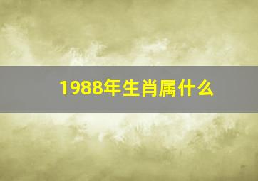 1988年生肖属什么