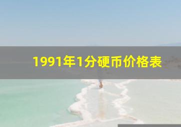 1991年1分硬币价格表