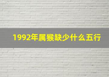 1992年属猴缺少什么五行