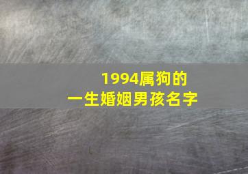 1994属狗的一生婚姻男孩名字