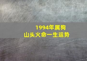 1994年属狗山头火命一生运势