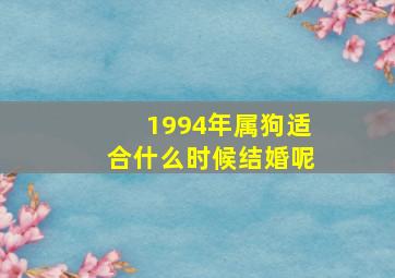 1994年属狗适合什么时候结婚呢