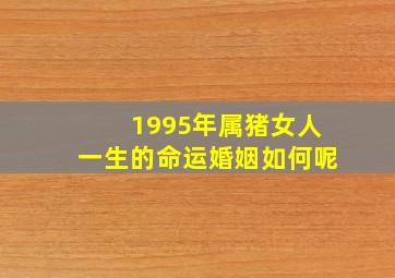 1995年属猪女人一生的命运婚姻如何呢