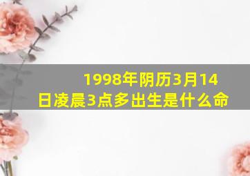 1998年阴历3月14日凌晨3点多出生是什么命