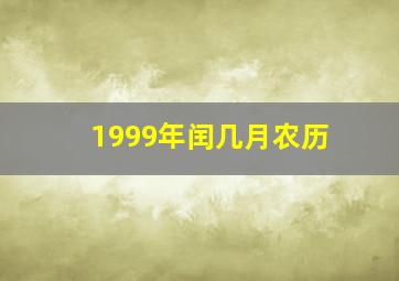 1999年闰几月农历