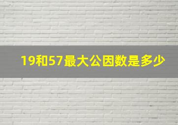 19和57最大公因数是多少