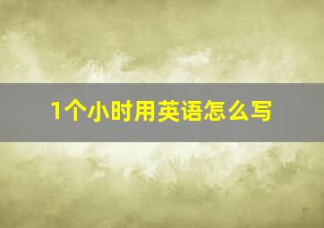 1个小时用英语怎么写