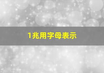 1兆用字母表示