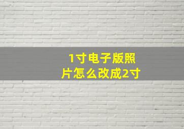 1寸电子版照片怎么改成2寸