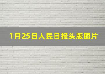 1月25日人民日报头版图片