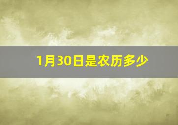 1月30日是农历多少