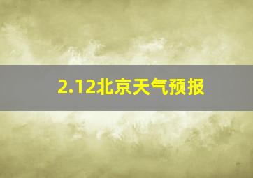 2.12北京天气预报