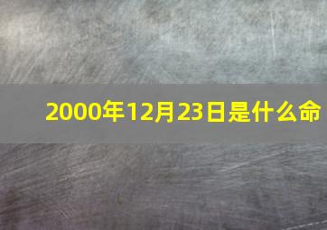 2000年12月23日是什么命