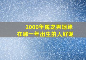 2000年属龙男姻缘在哪一年出生的人好呢