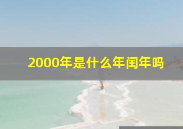 2000年是什么年闰年吗