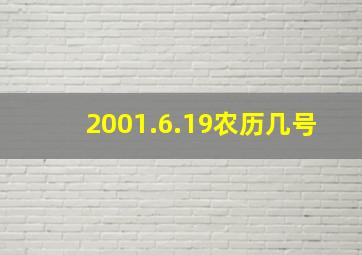 2001.6.19农历几号