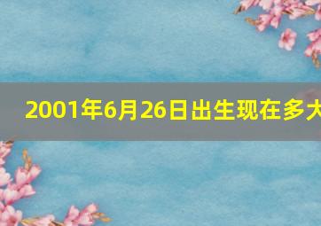 2001年6月26日出生现在多大