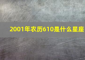 2001年农历610是什么星座