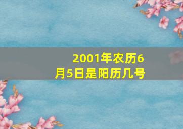 2001年农历6月5日是阳历几号