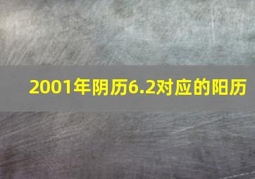 2001年阴历6.2对应的阳历