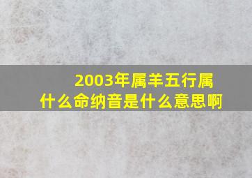 2003年属羊五行属什么命纳音是什么意思啊