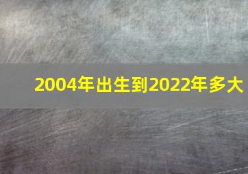 2004年出生到2022年多大